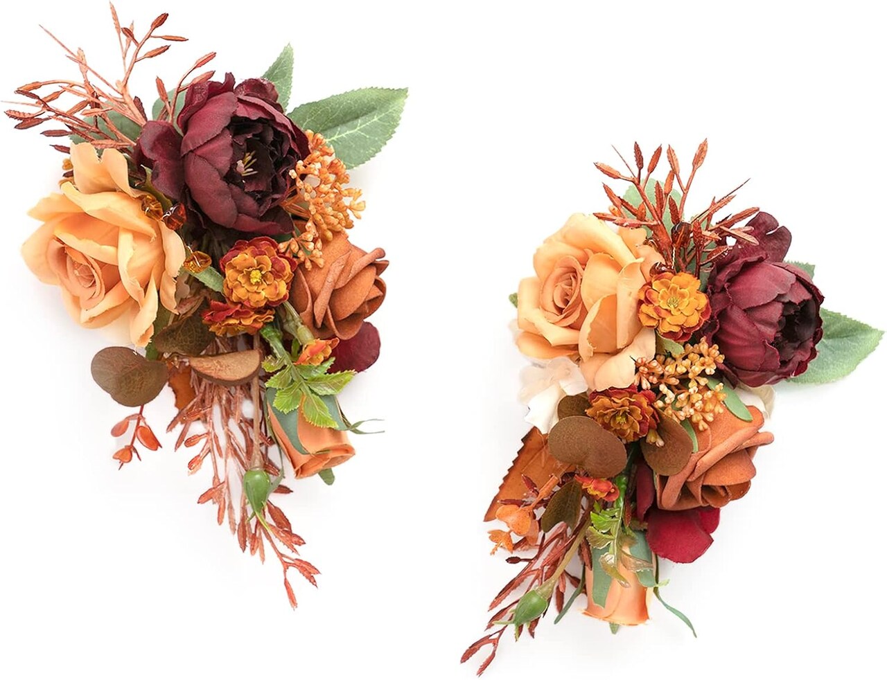 2pcs Wedding Shoulder Corsage Artificial Flowers, Girl/Mother Homecoming/Prom Corsages Wristlet Décor